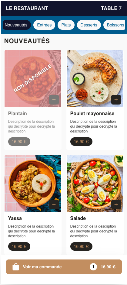 MCaisse - Application mobile de commande